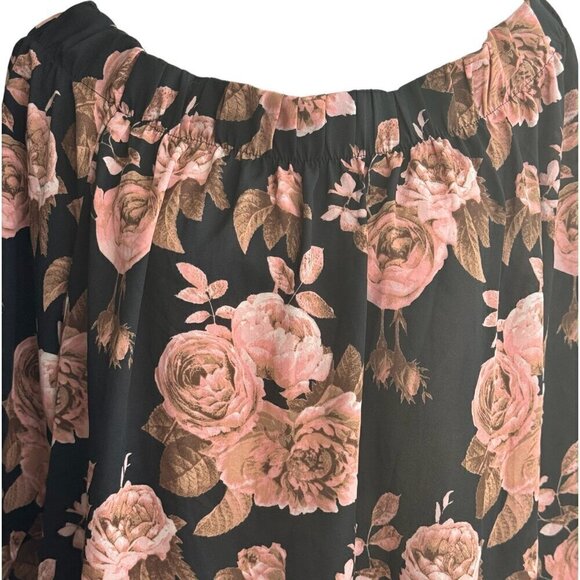 Belle Tweed Floral ROSES Off-the-Shoulder Blouse 1/2 Sleeve Womens Size 3X - Picture 2 of 9